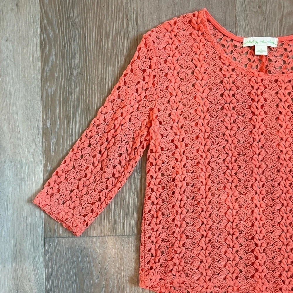 Staring at Stars Anthropologie Woven Sweater in Orange Women’s Size Medium
